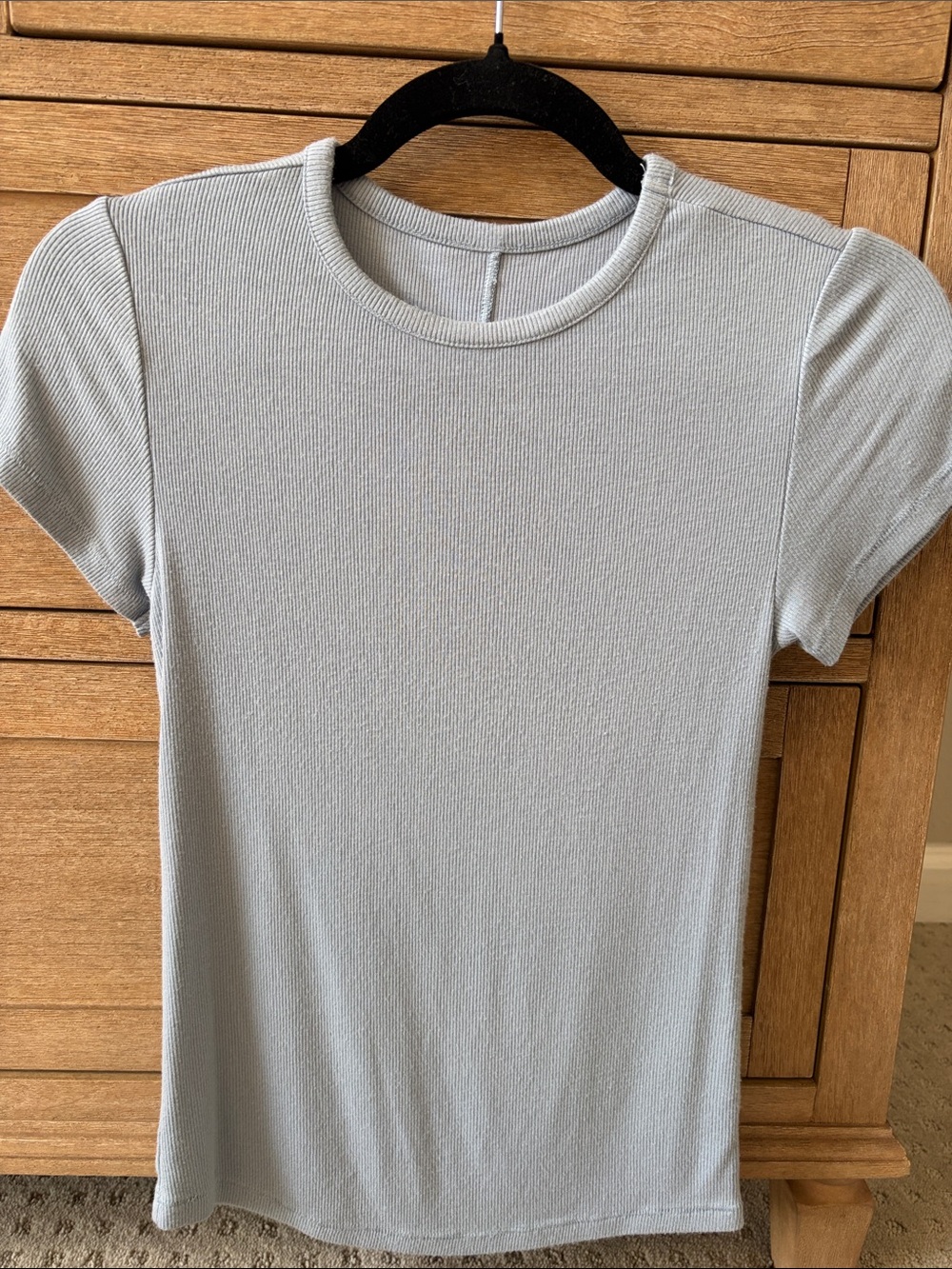 NUUDS Slinky Rib Tee – Mist – Size Small